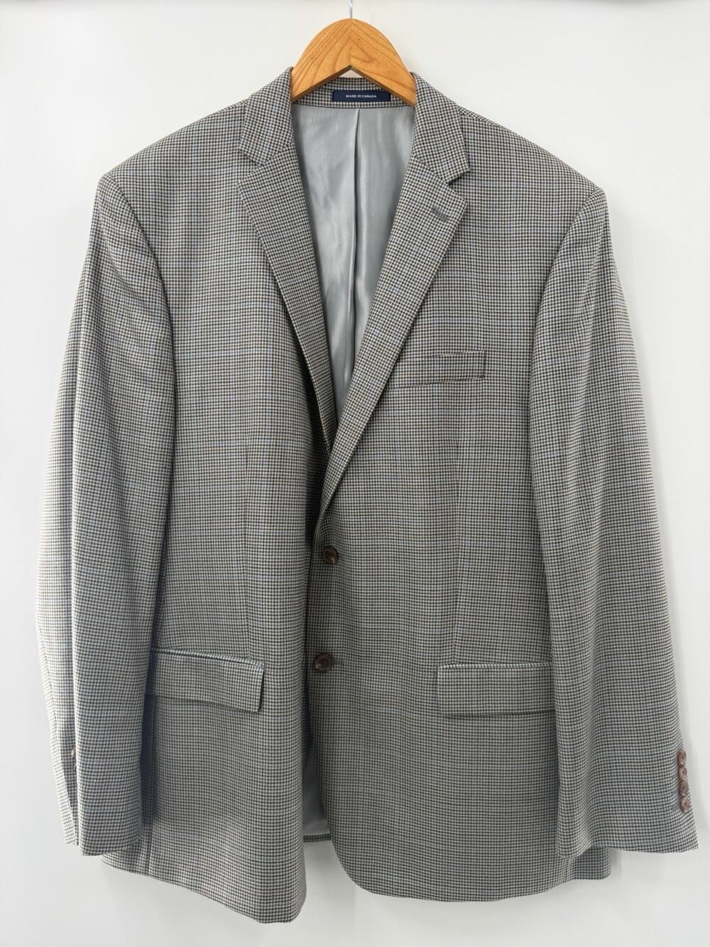 Polo Ralph Lauren Men’s Houndstooth Jacket Blazer Silk/Wool Blend Size 48R EUC
